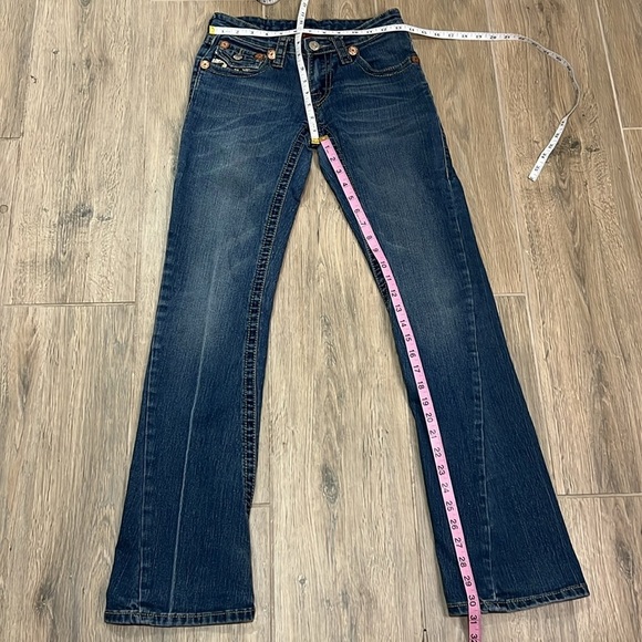 Vintage True Religion Jeans Y2K Size 28 Joey Eopert Creased Boot Wide World Tour - Picture 6 of 12